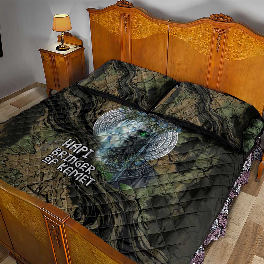Hapi Egyptian Quilt Bed Set Bringer of Kemet Nature Spirit Flowing Water and Earth Harmony