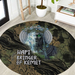Hapi Egyptian Round Carpet Bringer of Kemet Nature Spirit Flowing Water and Earth Harmony