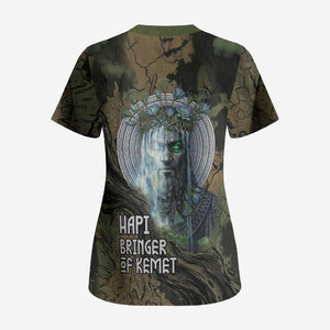 Hapi Egyptian Scrub Top Bringer of Kemet Nature Spirit Flowing Water and Earth Harmony