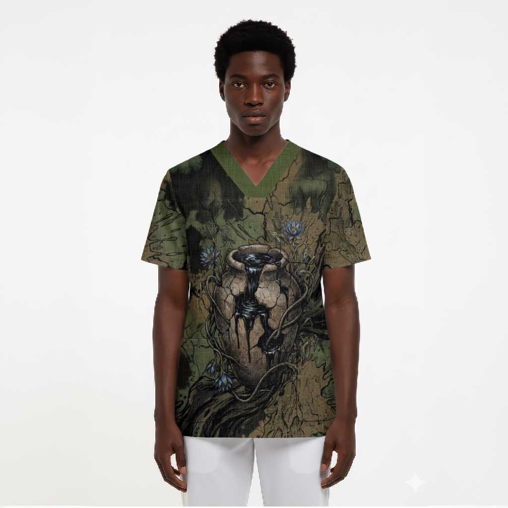 Hapi Egyptian Scrub Top Bringer of Kemet Nature Spirit Flowing Water and Earth Harmony