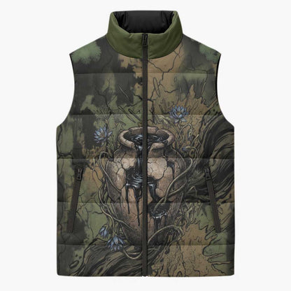 Hapi Egyptian Sleeveless Puffer Jacket Bringer of Kemet Nature Spirit Flowing Water and Earth Harmony