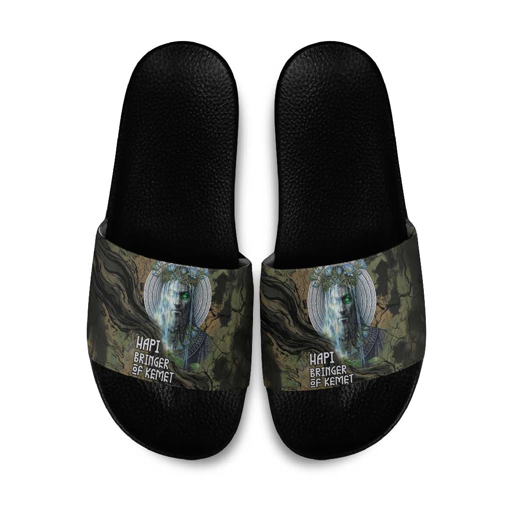 Hapi Egyptian Slide Sandals Bringer of Kemet Nature Spirit Flowing Water and Earth Harmony