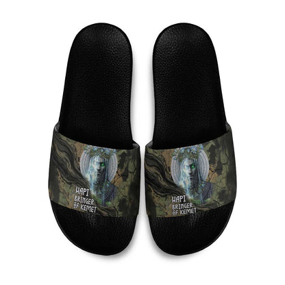 Hapi Egyptian Slide Sandals Bringer of Kemet Nature Spirit Flowing Water and Earth Harmony