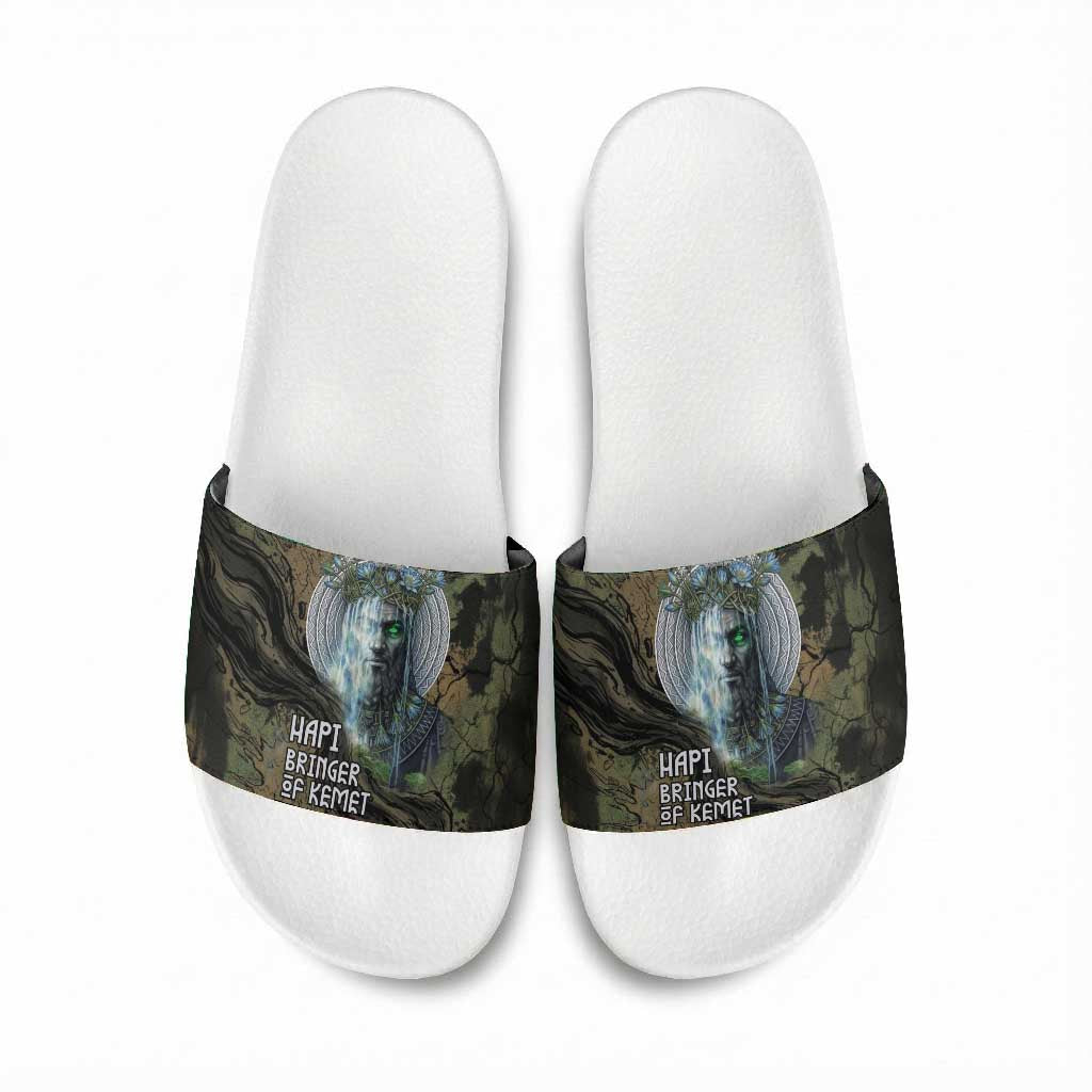 Hapi Egyptian Slide Sandals Bringer of Kemet Nature Spirit Flowing Water and Earth Harmony