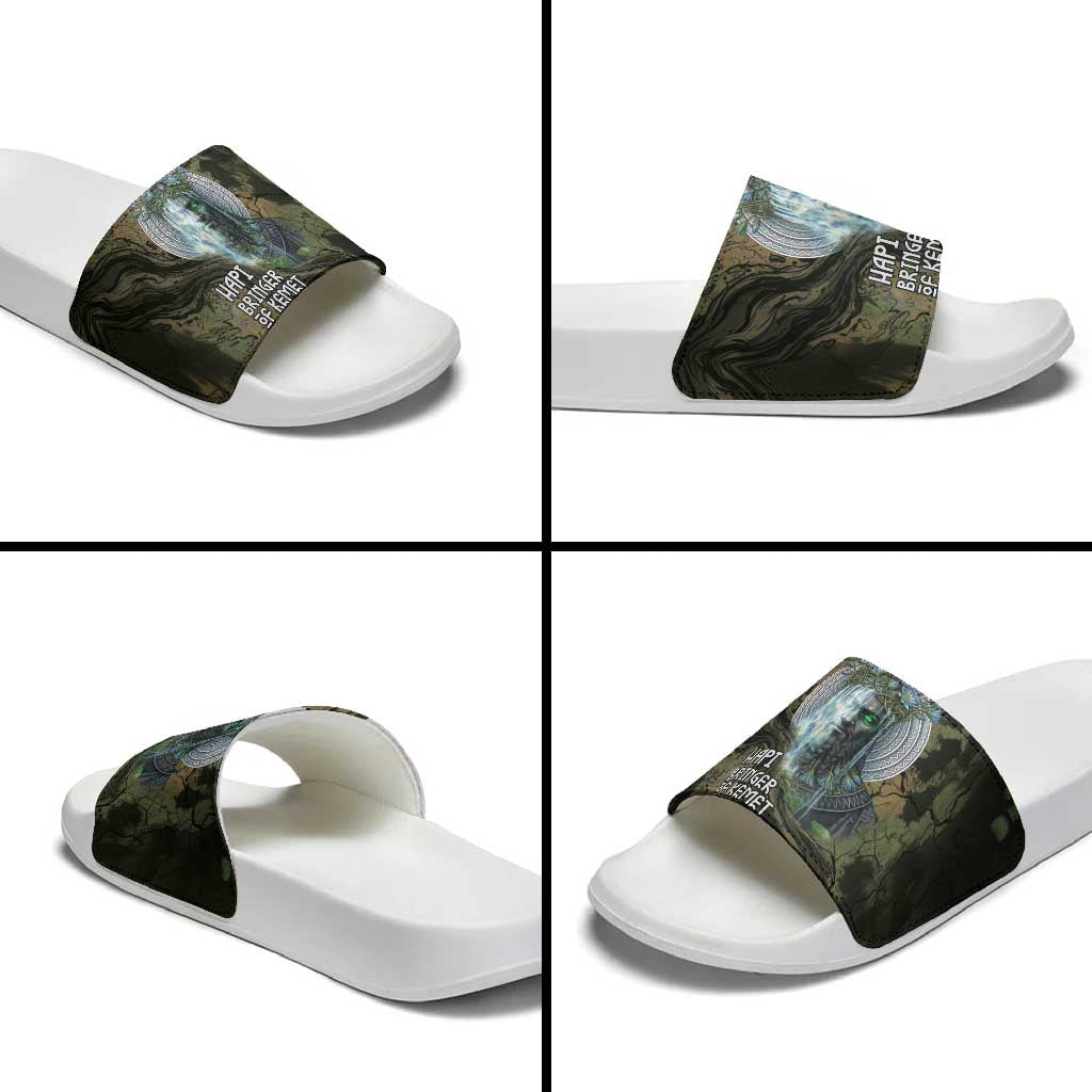 Hapi Egyptian Slide Sandals Bringer of Kemet Nature Spirit Flowing Water and Earth Harmony