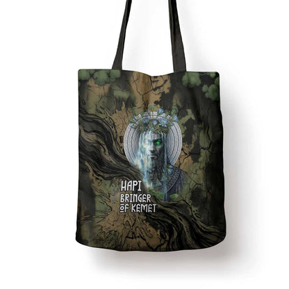 Hapi Egyptian Tote Bag Bringer of Kemet Nature Spirit Flowing Water and Earth Harmony