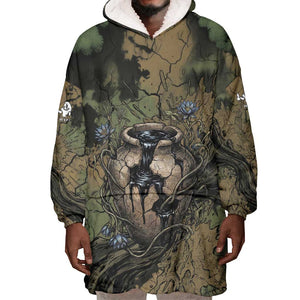Hapi Egyptian Wearable Blanket Hoodie Bringer of Kemet Nature Spirit Flowing Water and Earth Harmony