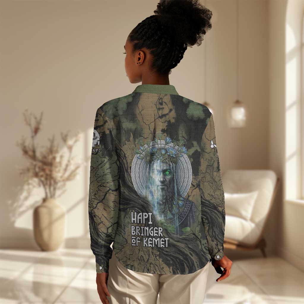 Hapi Egyptian Women Casual Shirt Bringer of Kemet Nature Spirit Flowing Water and Earth Harmony