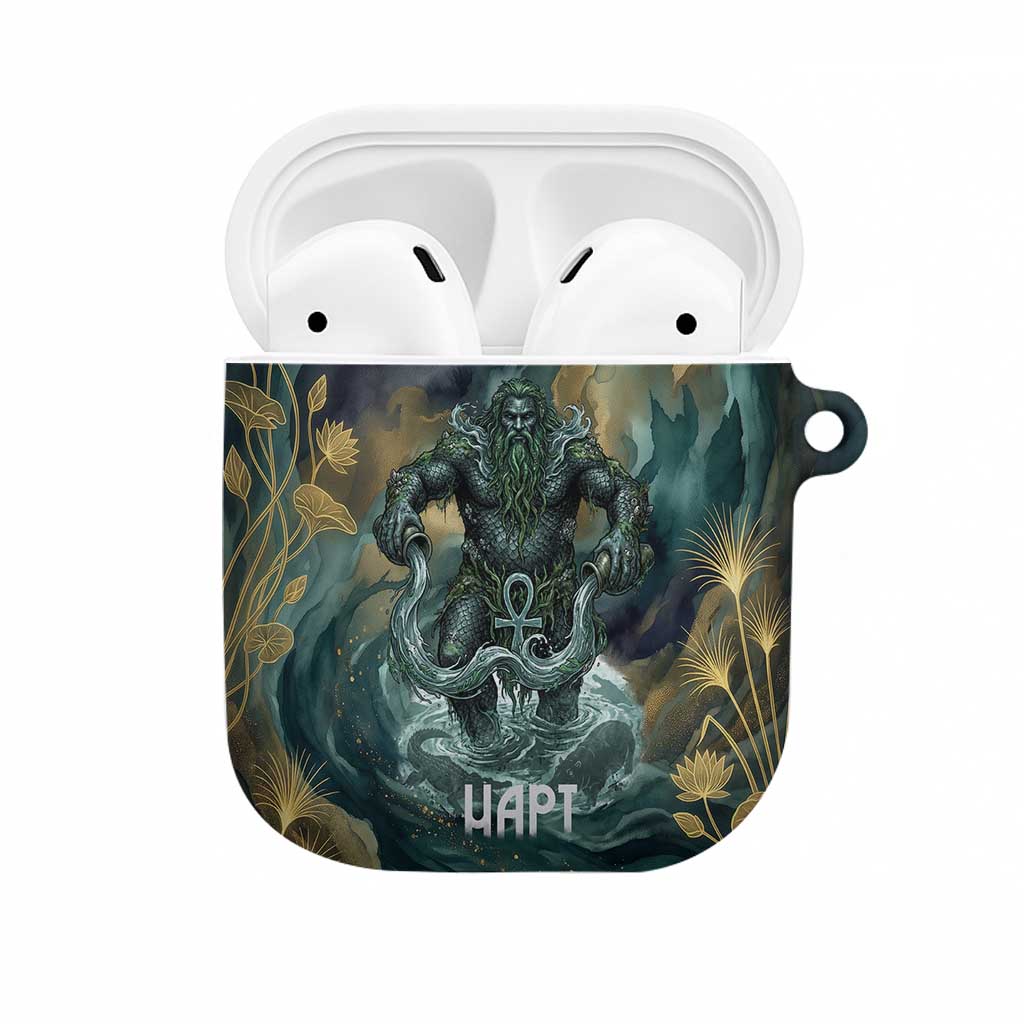 Egyptian Hapi AirPods Case God of the Nile Ankh Symbol Lotus Flowers and Sacred River Energy