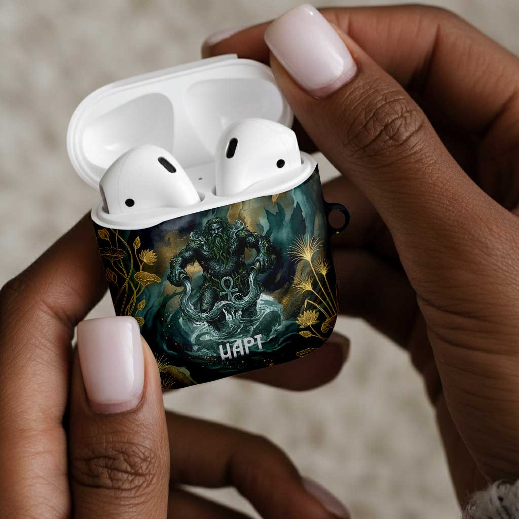 Egyptian Hapi AirPods Case God of the Nile Ankh Symbol Lotus Flowers and Sacred River Energy
