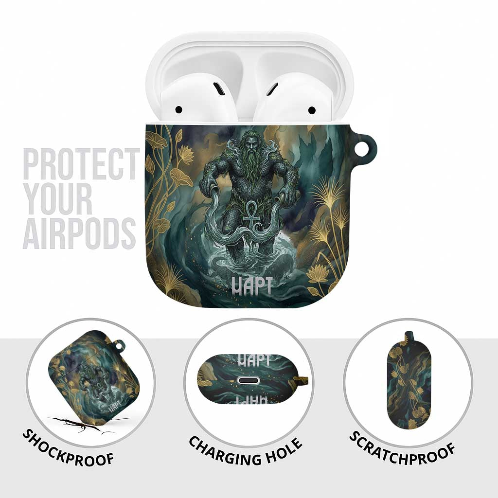 Egyptian Hapi AirPods Case God of the Nile Ankh Symbol Lotus Flowers and Sacred River Energy