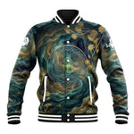 Egyptian Hapi Baseball Jacket God of the Nile Ankh Symbol Lotus Flowers and Sacred River Energy