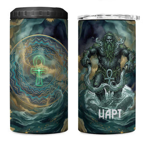 Egyptian Hapi 4 in 1 Can Cooler Tumbler God of the Nile Ankh Symbol Lotus Flowers and Sacred River Energy