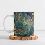 Egyptian Hapi Ceramic Mug God of the Nile Ankh Symbol Lotus Flowers and Sacred River Energy