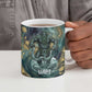 Egyptian Hapi Ceramic Mug God of the Nile Ankh Symbol Lotus Flowers and Sacred River Energy