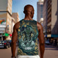 Egyptian Hapi Men Tank Top God of the Nile Ankh Symbol Lotus Flowers and Sacred River Energy