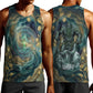 Egyptian Hapi Men Tank Top God of the Nile Ankh Symbol Lotus Flowers and Sacred River Energy