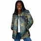 Egyptian Hapi Padded Jacket God of the Nile Ankh Symbol Lotus Flowers and Sacred River Energy