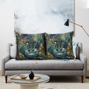 Egyptian Hapi Pillow Cover God of the Nile Ankh Symbol Lotus Flowers and Sacred River Energy
