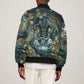 Egyptian Hapi Sleeve Zip Bomber Jacket God of the Nile Ankh Symbol Lotus Flowers and Sacred River Energy
