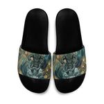 Egyptian Hapi Slide Sandals God of the Nile Ankh Symbol Lotus Flowers and Sacred River Energy