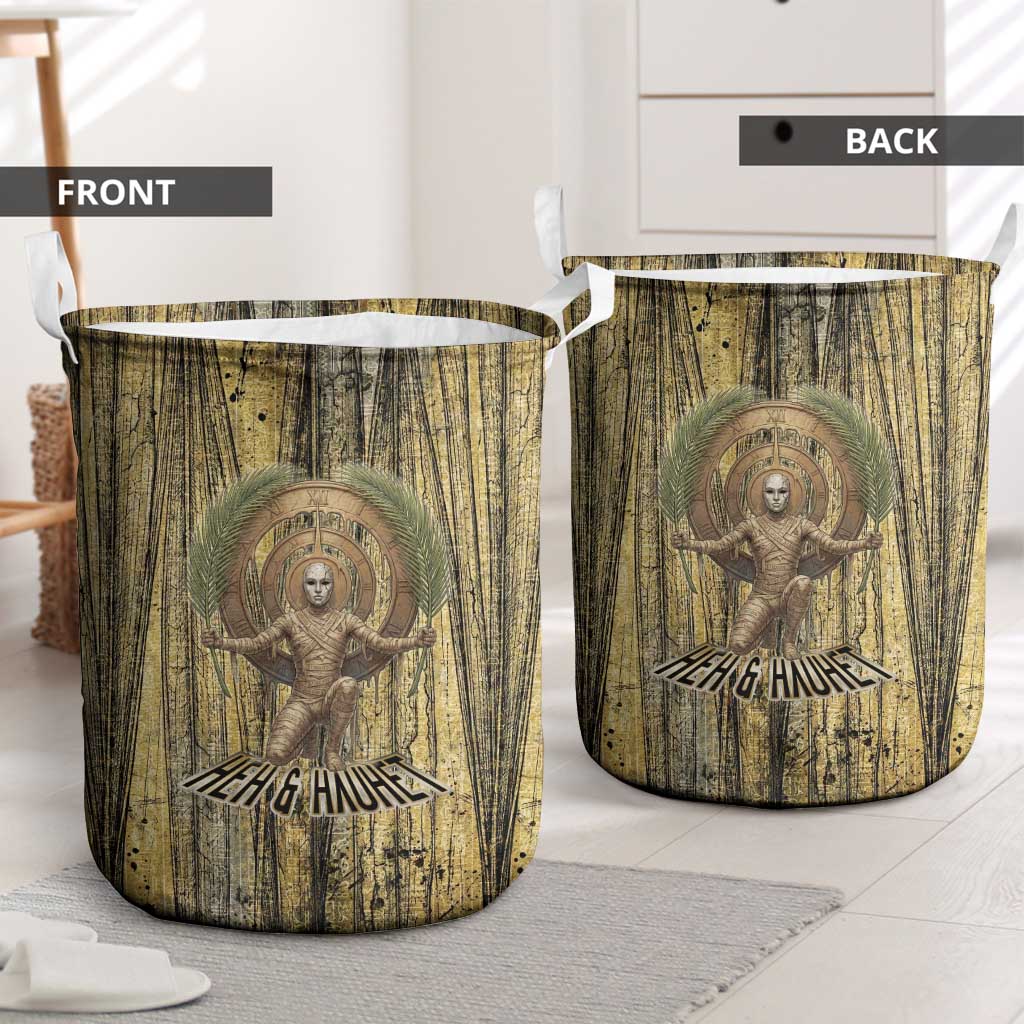Heh and Hauhet Egyptian Laundry Basket Timeless Gods Design Infinity Serpent and Divine Balance Ancient