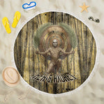 Heh and Hauhet Egyptian Beach Blanket Timeless Gods Design Infinity Serpent and Divine Balance Ancient