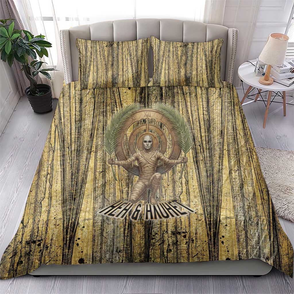 Heh and Hauhet Egyptian Bedding Set Timeless Gods Design Infinity Serpent and Divine Balance Ancient