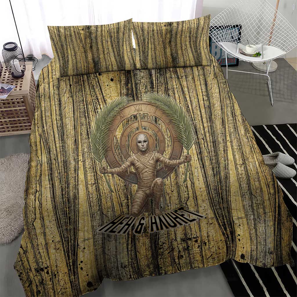 Heh and Hauhet Egyptian Bedding Set Timeless Gods Design Infinity Serpent and Divine Balance Ancient
