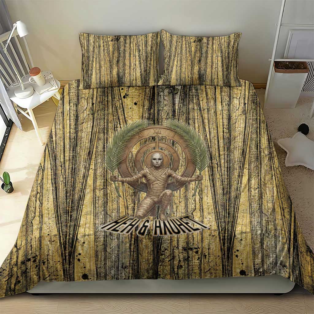 Heh and Hauhet Egyptian Bedding Set Timeless Gods Design Infinity Serpent and Divine Balance Ancient
