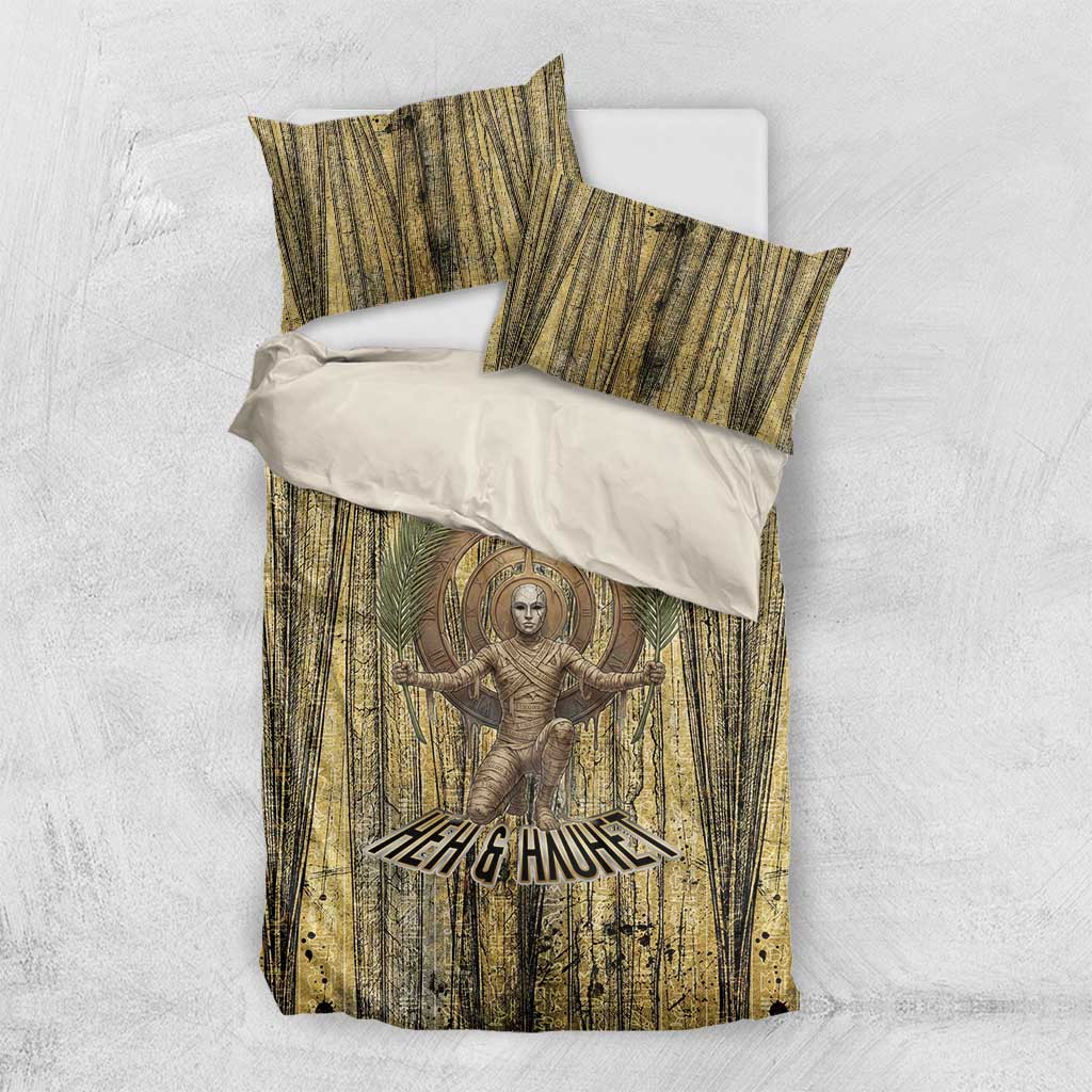 Heh and Hauhet Egyptian Bedding Set Timeless Gods Design Infinity Serpent and Divine Balance Ancient