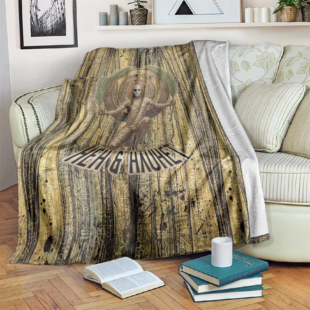 Heh and Hauhet Egyptian Blanket Timeless Gods Design Infinity Serpent and Divine Balance Ancient