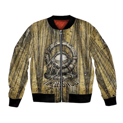 Heh and Hauhet Egyptian Bomber Jacket Timeless Gods Design Infinity Serpent and Divine Balance Ancient