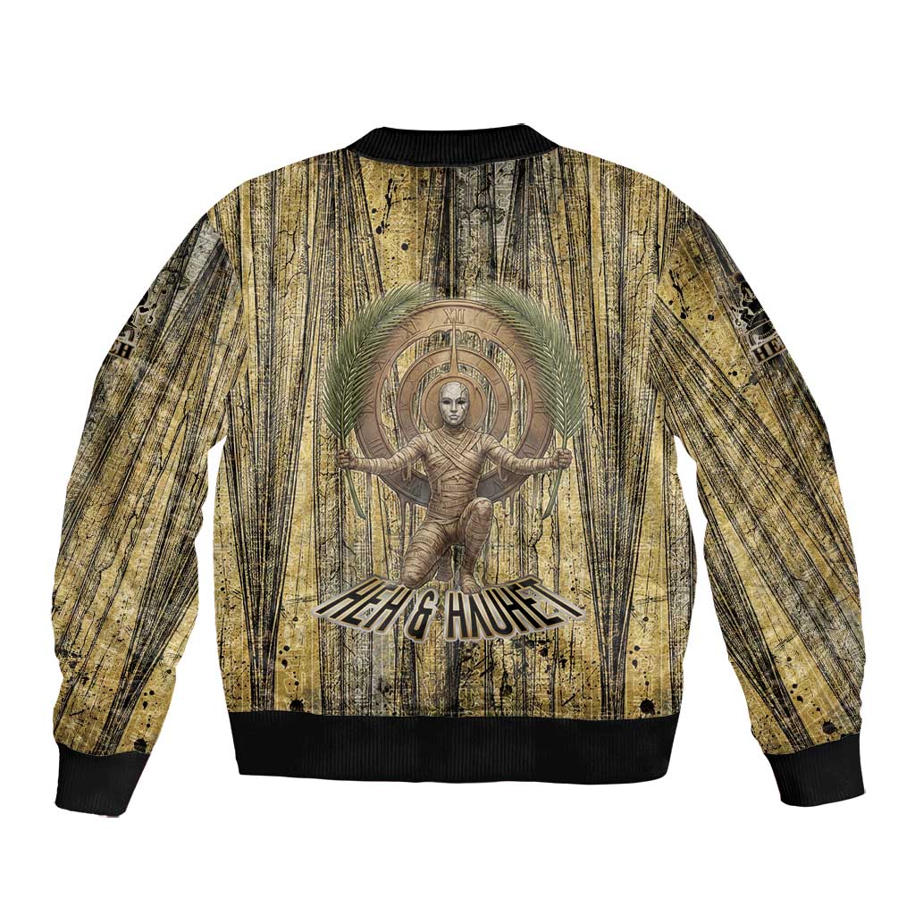 Heh and Hauhet Egyptian Bomber Jacket Timeless Gods Design Infinity Serpent and Divine Balance Ancient
