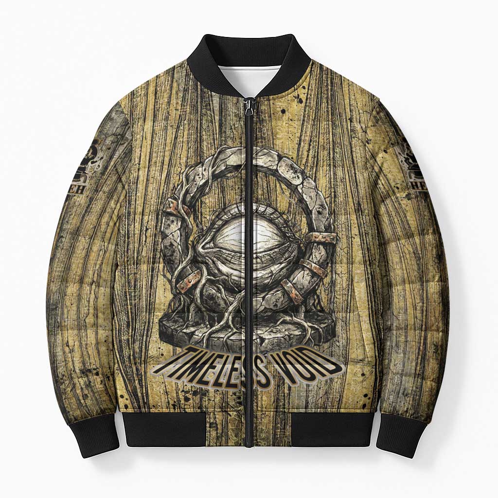 Heh and Hauhet Egyptian Bomber Puffer Jacket Timeless Gods Design Infinity Serpent and Divine Balance Ancient