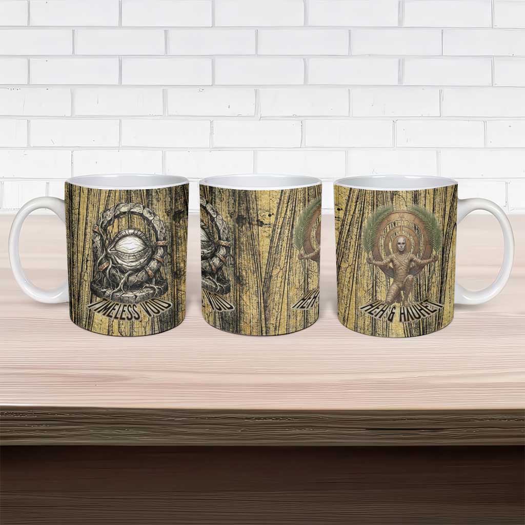 Heh and Hauhet Egyptian Ceramic Mug Timeless Gods Design Infinity Serpent and Divine Balance Ancient