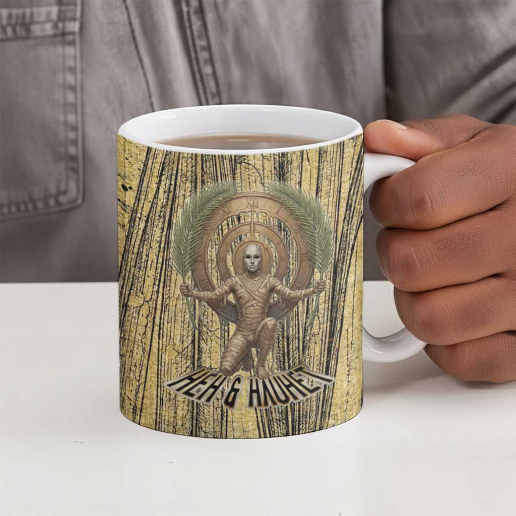 Heh and Hauhet Egyptian Ceramic Mug Timeless Gods Design Infinity Serpent and Divine Balance Ancient