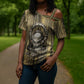 Heh and Hauhet Egyptian Cross Shoulder Shirt Timeless Gods Design Infinity Serpent and Divine Balance Ancient