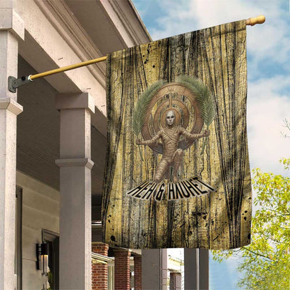 Heh and Hauhet Egyptian Garden Flag Timeless Gods Design Infinity Serpent and Divine Balance Ancient