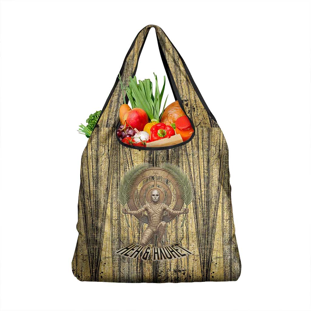 Heh and Hauhet Egyptian Grocery Bag Timeless Gods Design Infinity Serpent and Divine Balance Ancient