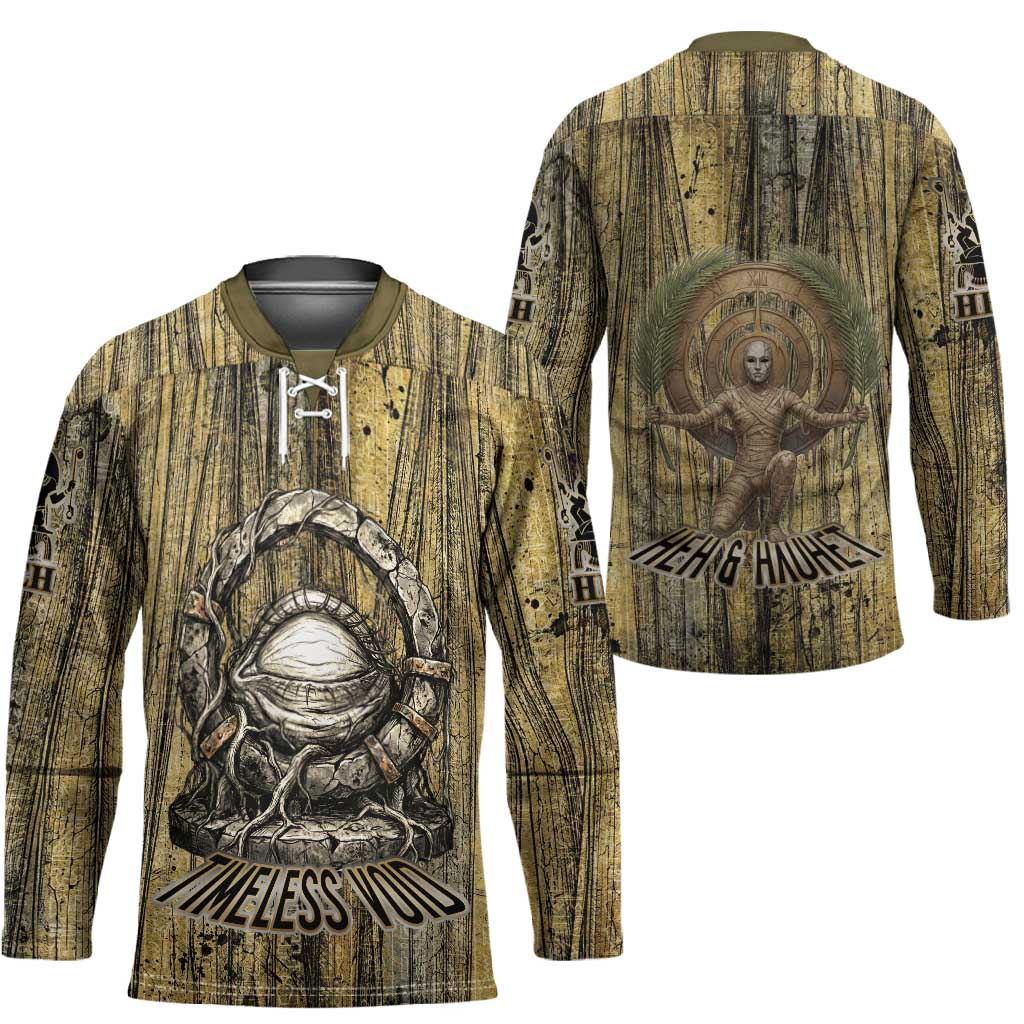 Heh and Hauhet Egyptian Hockey Jersey Timeless Gods Design Infinity Serpent and Divine Balance Ancient