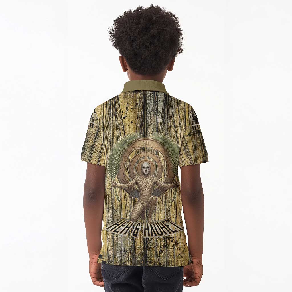 Heh and Hauhet Egyptian Kid Polo Shirt Timeless Gods Design Infinity Serpent and Divine Balance Ancient