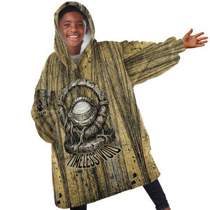 Heh and Hauhet Egyptian Kid Wearable Blanket Hoodie Timeless Gods Design Infinity Serpent and Divine Balance Ancient