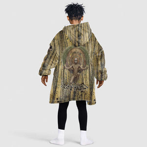 Heh and Hauhet Egyptian Kid Wearable Blanket Hoodie Timeless Gods Design Infinity Serpent and Divine Balance Ancient