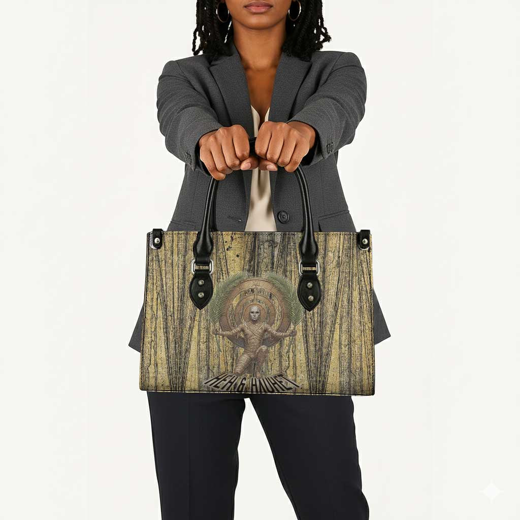 Heh and Hauhet Egyptian Leather Bag Timeless Gods Design Infinity Serpent and Divine Balance Ancient
