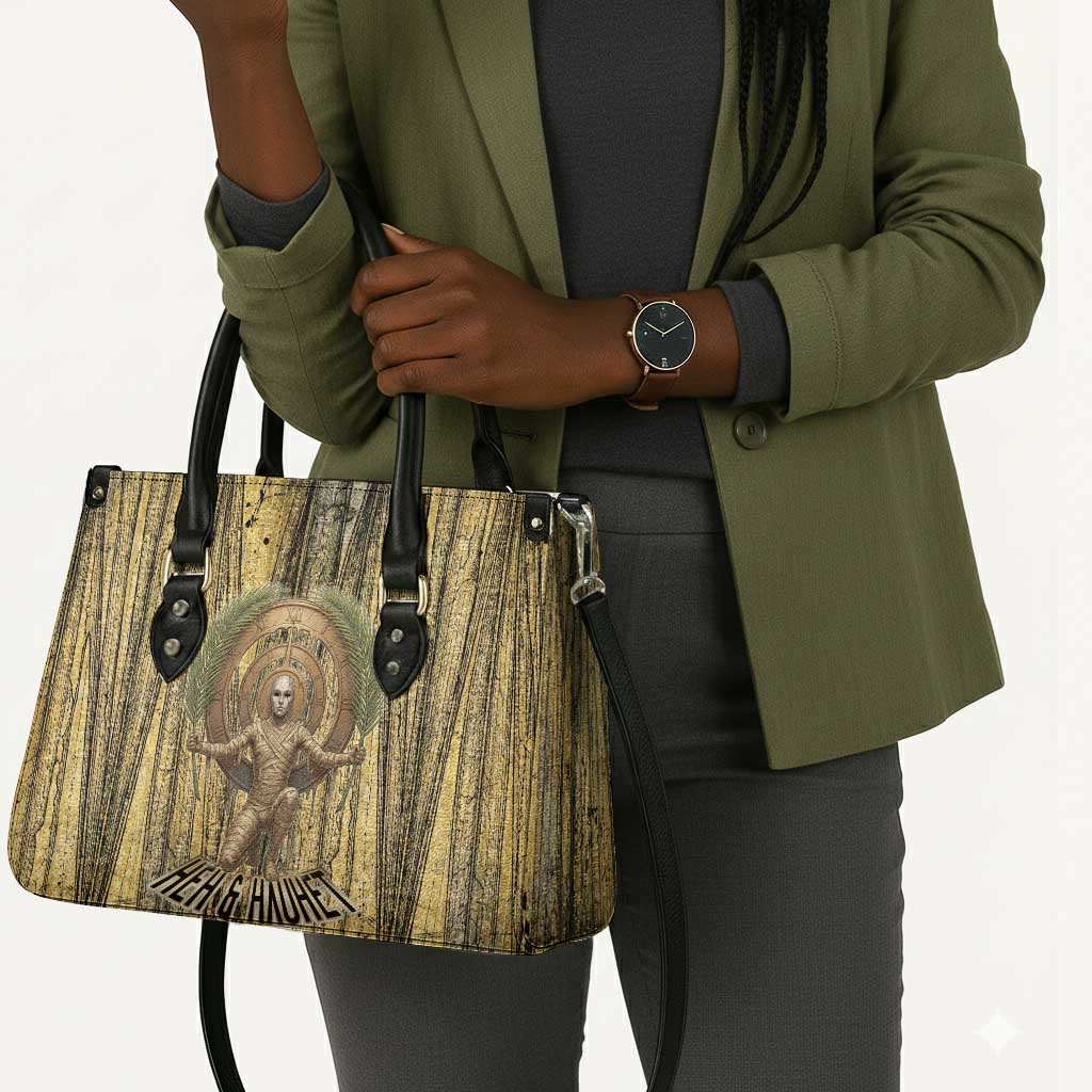 Heh and Hauhet Egyptian Leather Bag Timeless Gods Design Infinity Serpent and Divine Balance Ancient