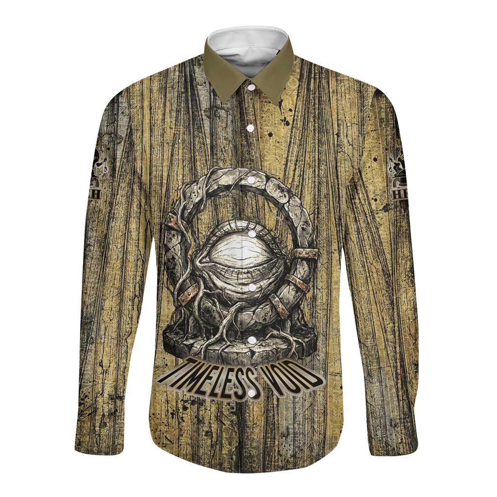 Heh and Hauhet Egyptian Long Sleeve Button Shirt Timeless Gods Design Infinity Serpent and Divine Balance Ancient