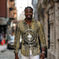Heh and Hauhet Egyptian Long Sleeve Button Shirt Timeless Gods Design Infinity Serpent and Divine Balance Ancient