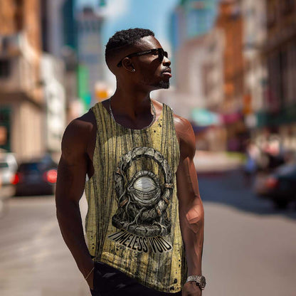 Heh and Hauhet Egyptian Men Tank Top Timeless Gods Design Infinity Serpent and Divine Balance Ancient