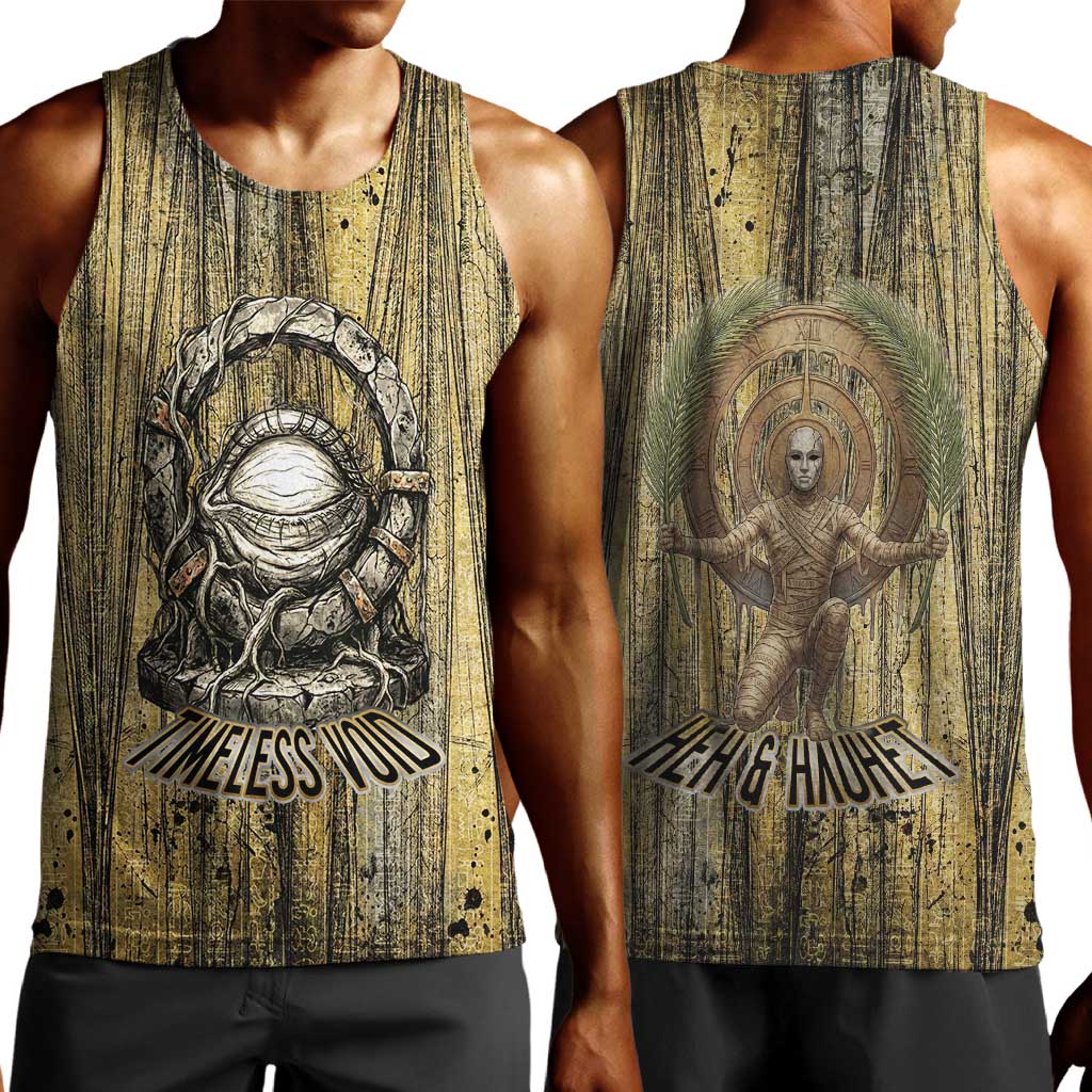 Heh and Hauhet Egyptian Men Tank Top Timeless Gods Design Infinity Serpent and Divine Balance Ancient